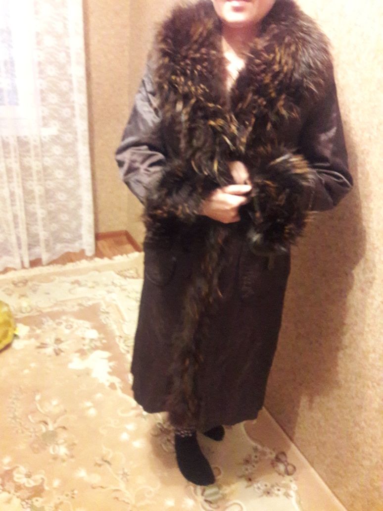 тёплый пальто-плащ