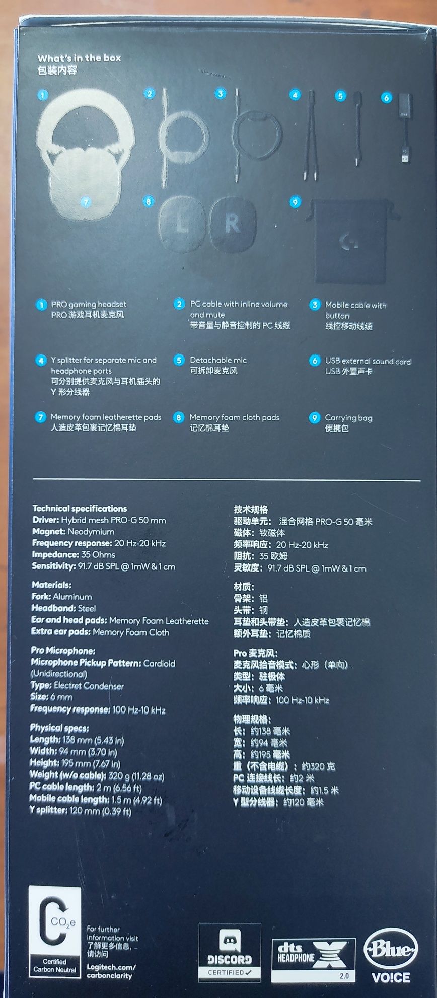 Наушники Logitech G Pro X черный
