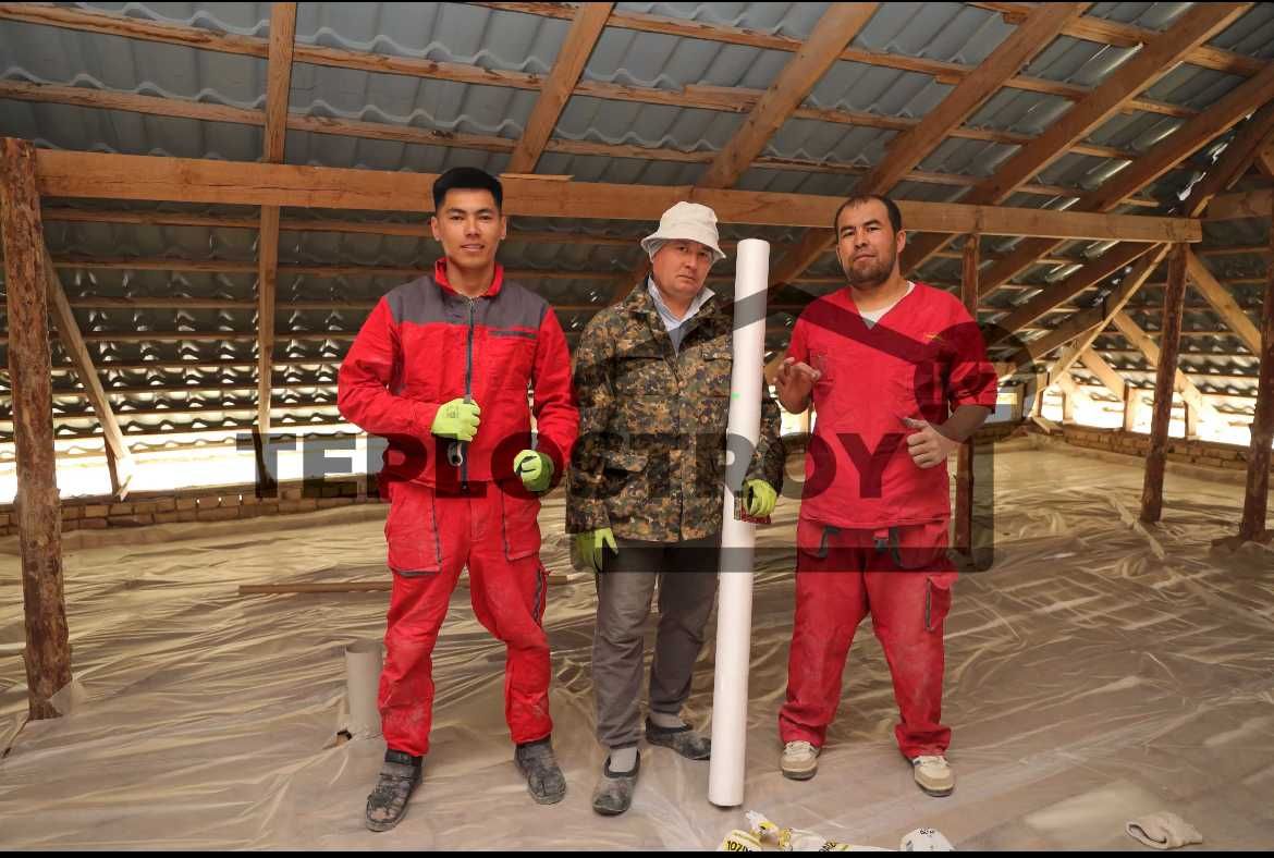 Утепленик крыши с гарантией, пенобетон, эковата