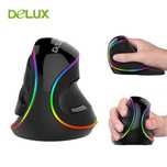 Вертикальная мышка Delux M618 Plus(RGB подсветкой)