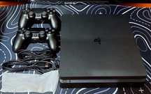 Ps4 slim 1tb Jet BLACK! + 2дж оригинал!