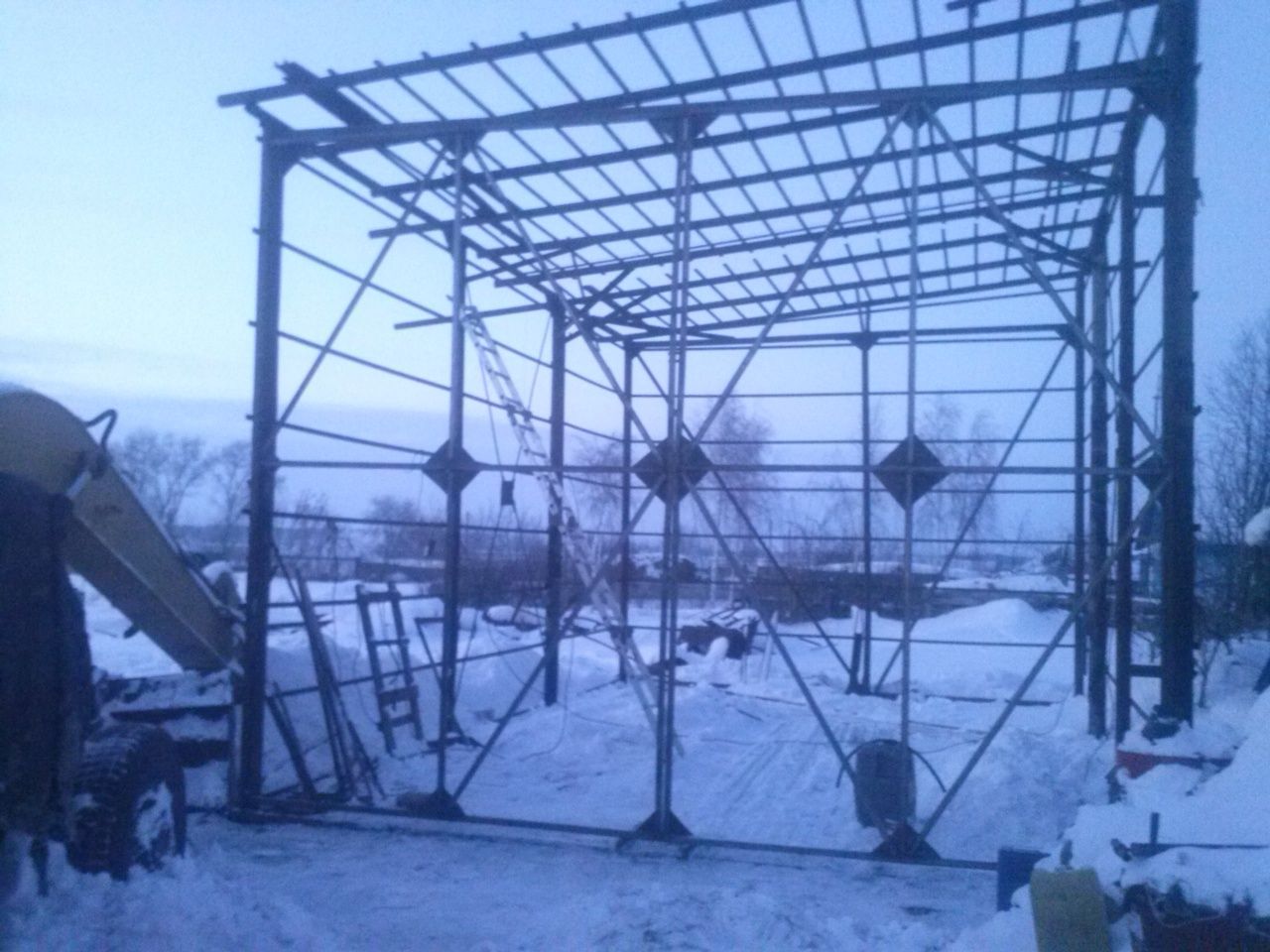 Ангар 6×6×10 профлист крыша цинк,стены полимерная. Кругом металл.