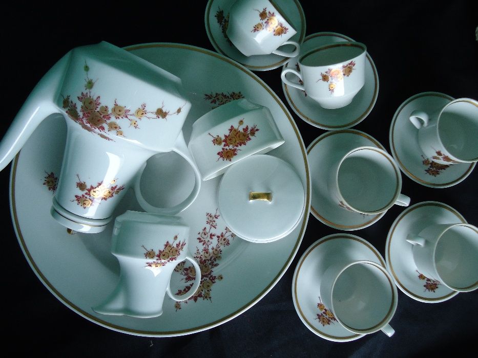 Раритет Made in GDR Кофейный сервиз из костяного фарфора 1980-х годов