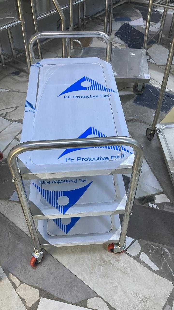 Тележки сервировочные двойные/тройные из нержавейки