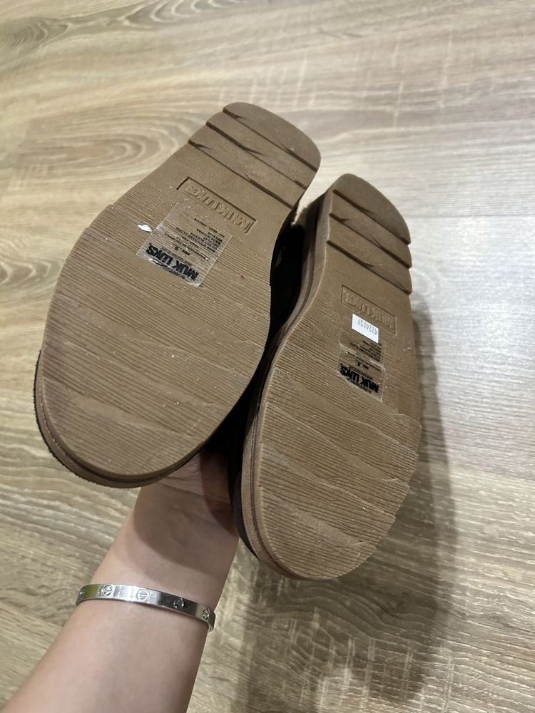 Мюли из замши и шерсти
