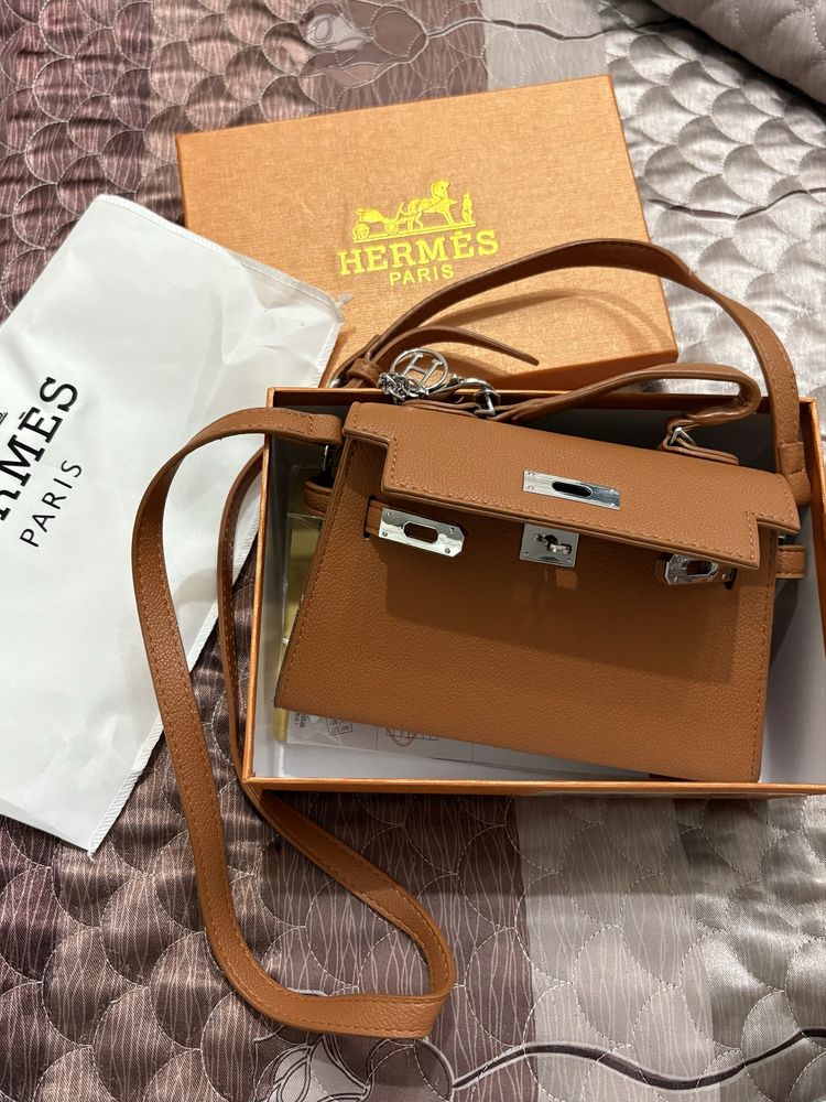 Сумка Hermes brown(новый,упаковка,коробка имеется)Брендовая сумка Herm