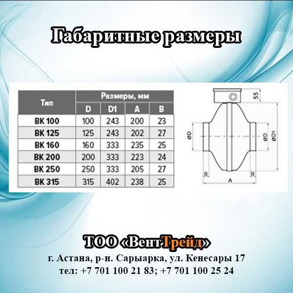Вентилятор круглый канальный ВК-250