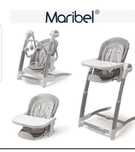 Стульчик для кормления 3 в 1 с электрокачелей Maribel SG116 серый