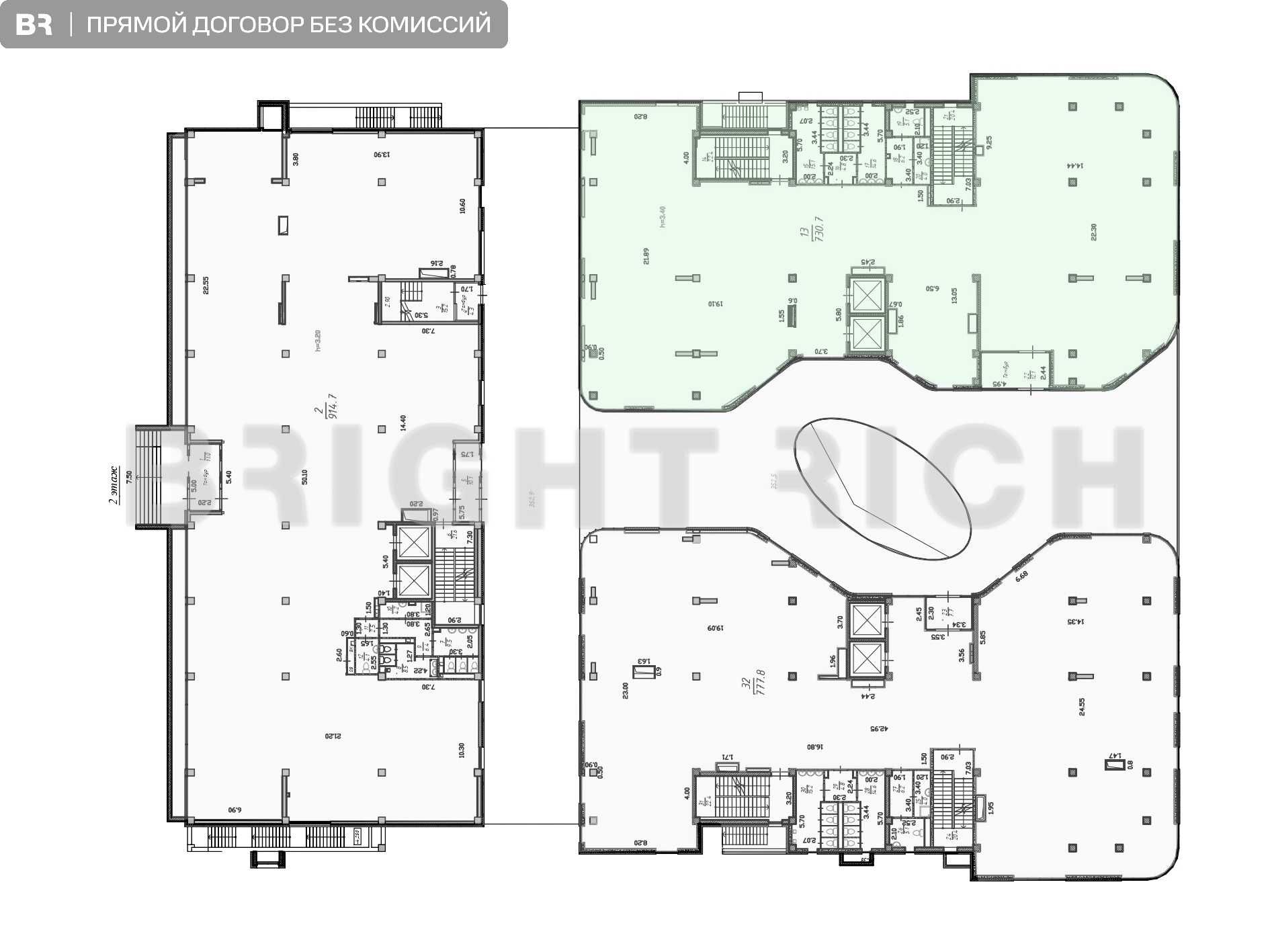 Аренда офиса в новом бц Time Square - 789.2м²