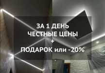 Натяжные потолки Закажите прямо сейчас Встроенные светильники