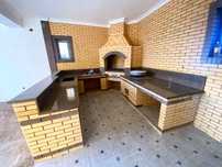 Барбекю зона столешница из натурального камня. Гранит, мрамор.