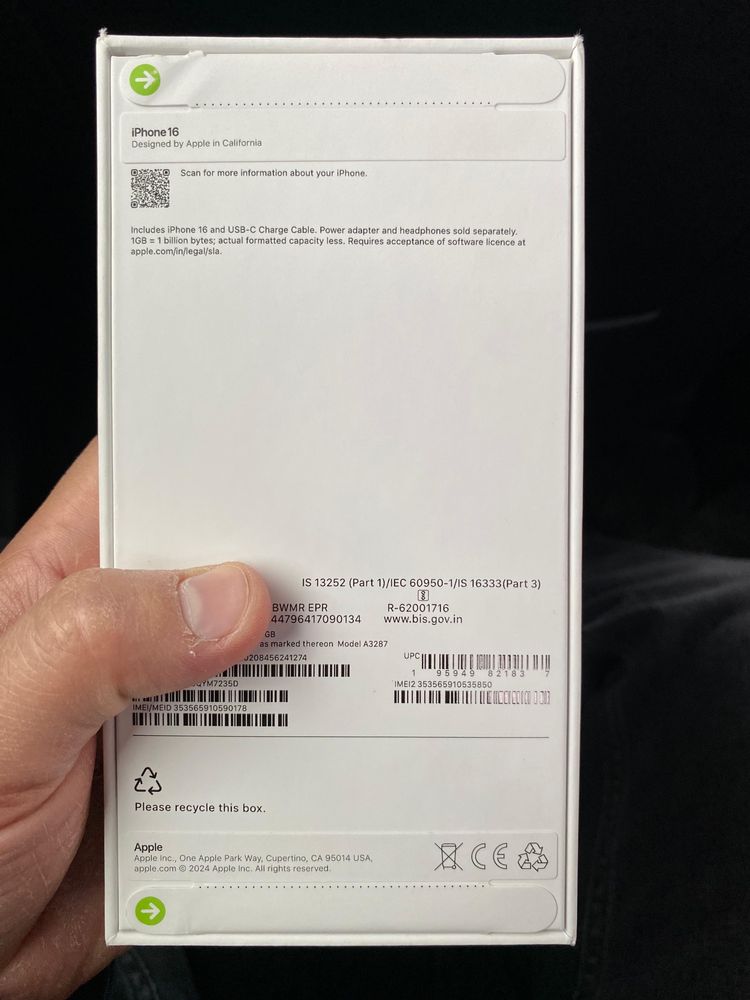 iPhone 16 black 128 gb новый
