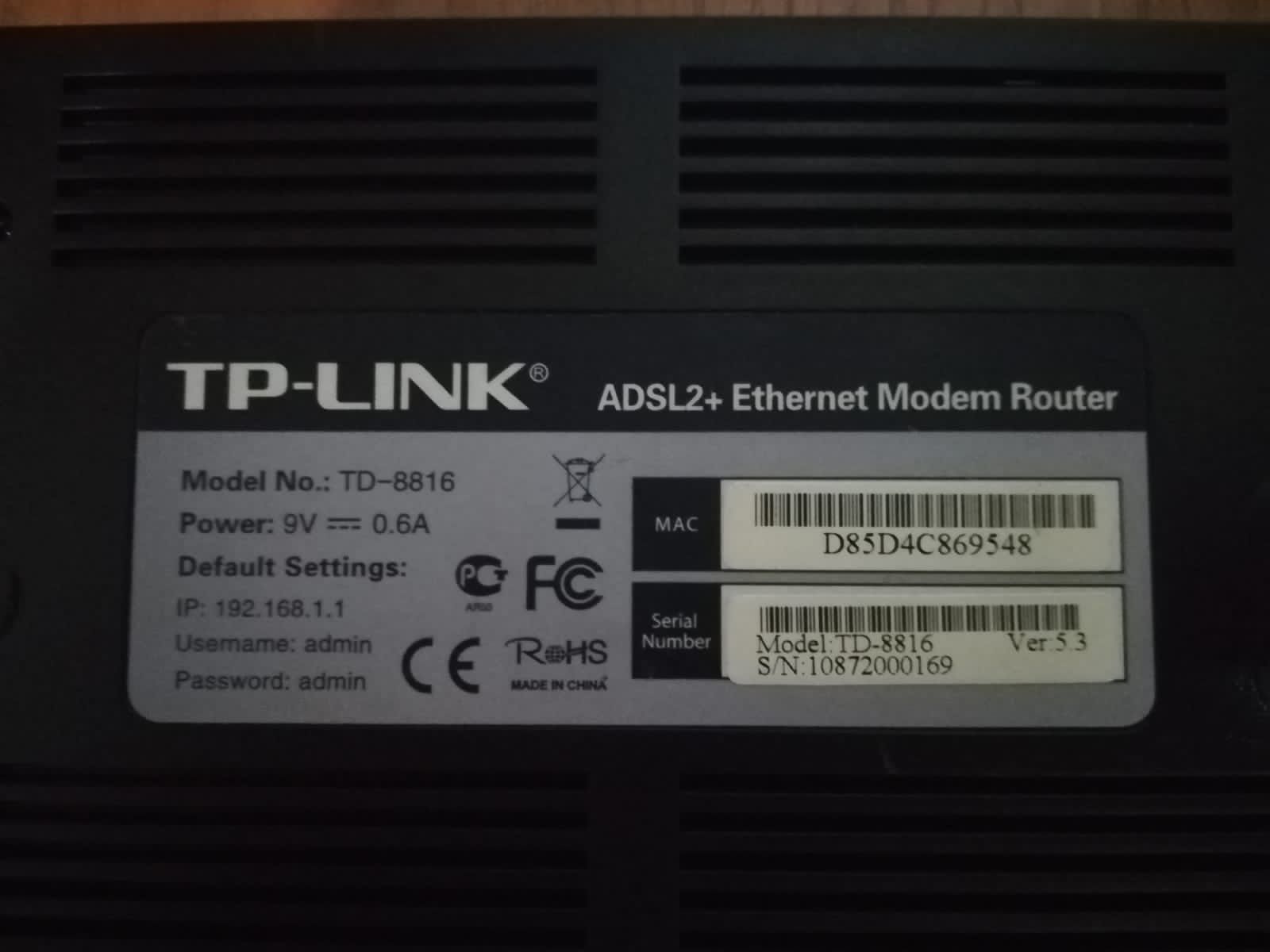 Продам Модем TP-LINK  TD-8816