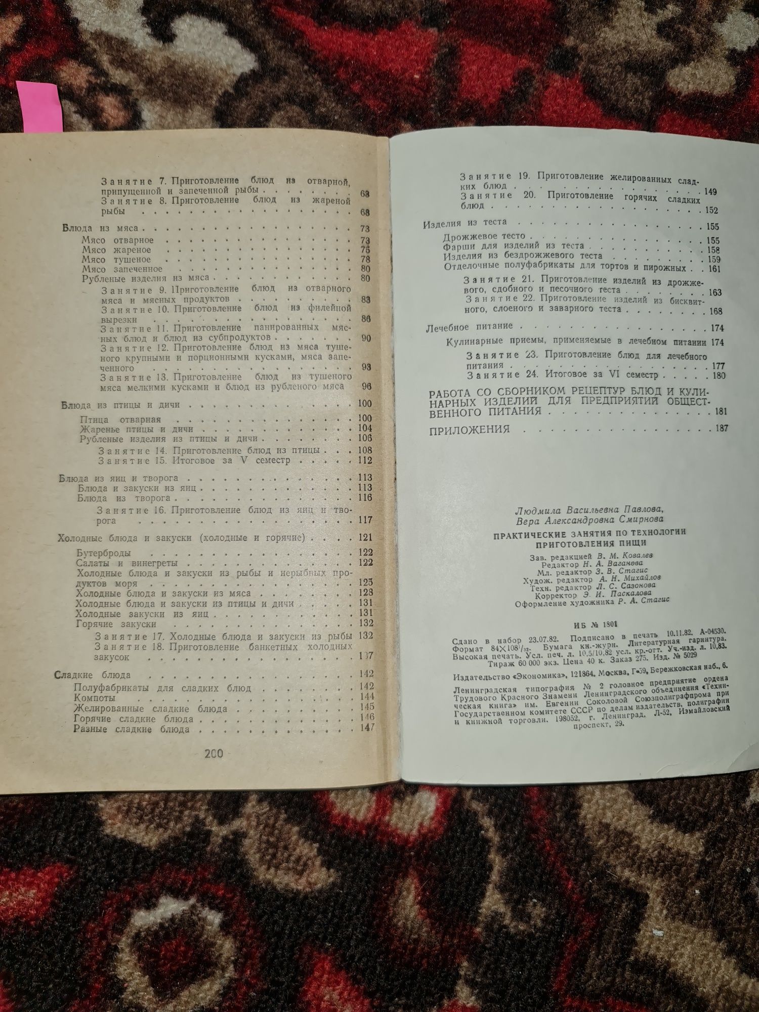 Практич. занят по технологии пригот. пищи Лечебное питание 1983 СССР