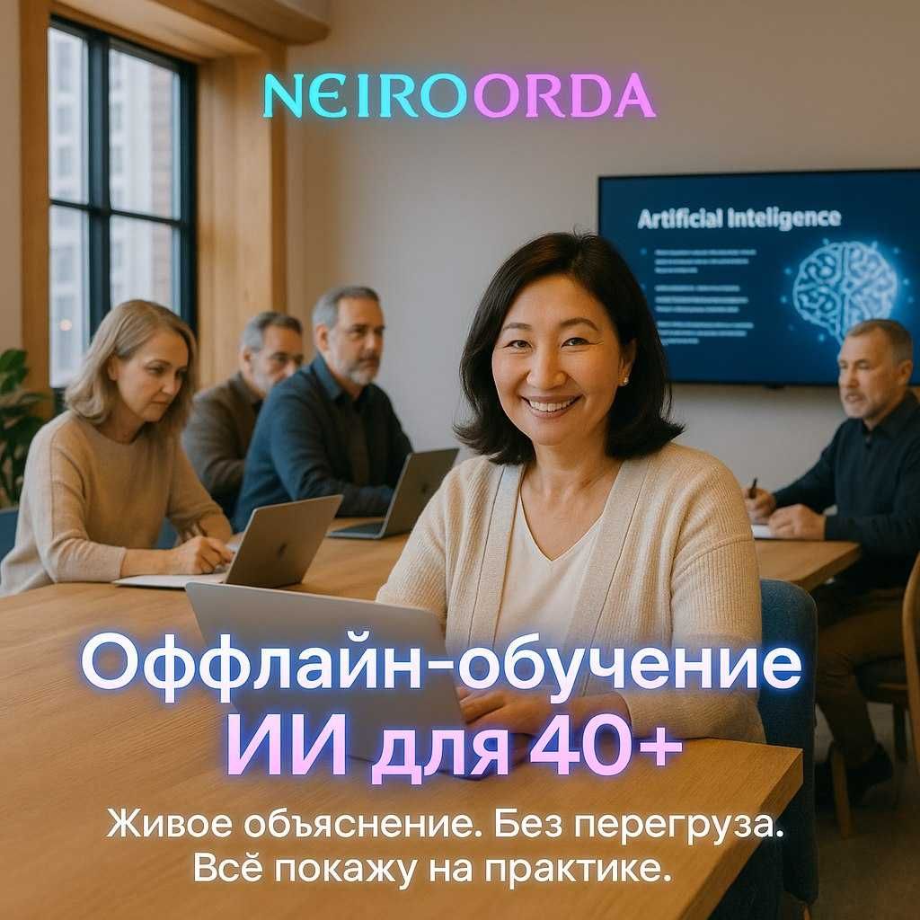 Оффлайн-обучение нейросетям в центре Алматы!