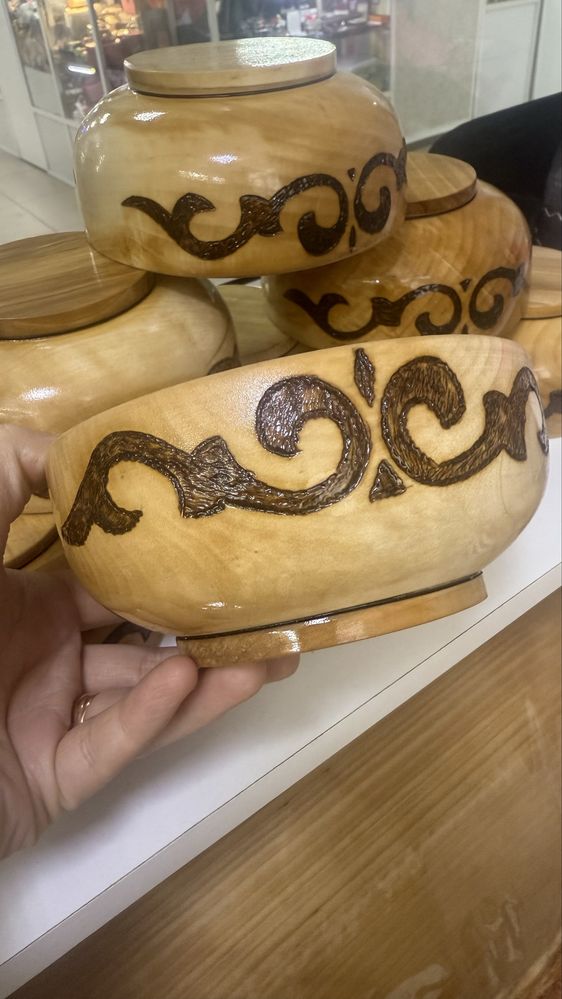 Кесе пиала  из чистого дерева берёза
