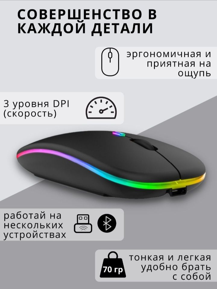 Беспроводная мышь (чёрная)