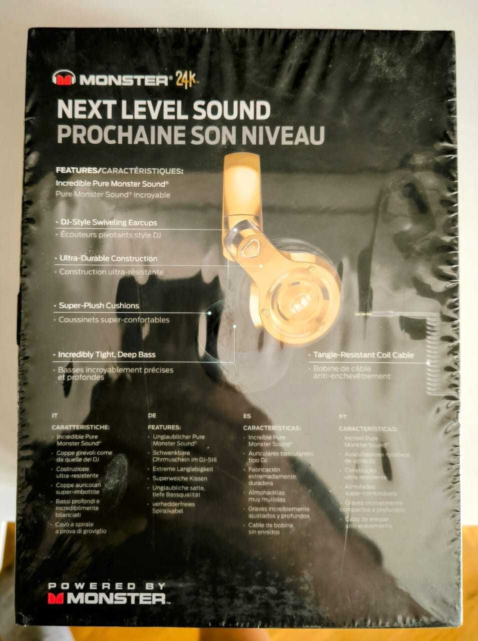 Нераспечатанные наушники Monster 24K DJ Over-Ear Gold Limited Edition