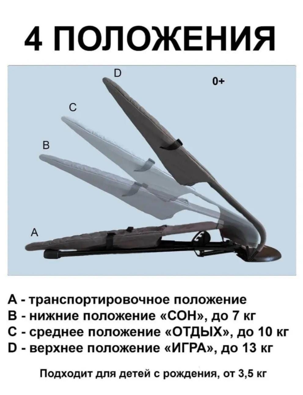 Шезлонг 2 жасқа дейінгі