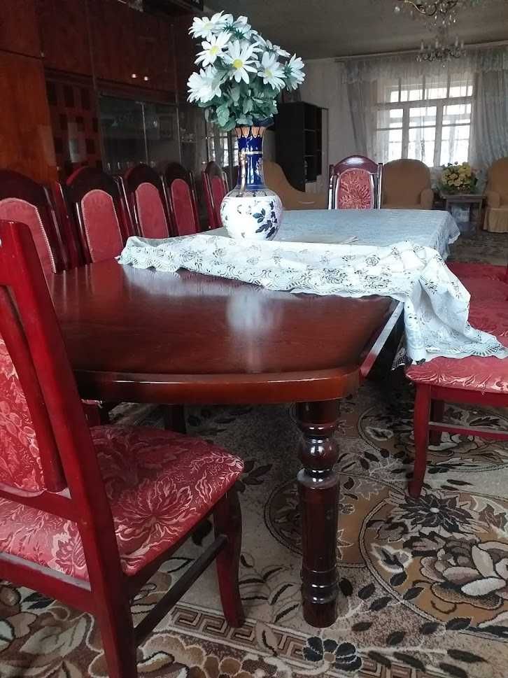 Стол и двенадцать (12) стульев