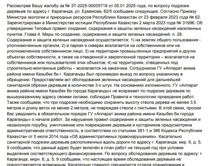 Получение разрешений на санитарную подрезку и спил деревьев