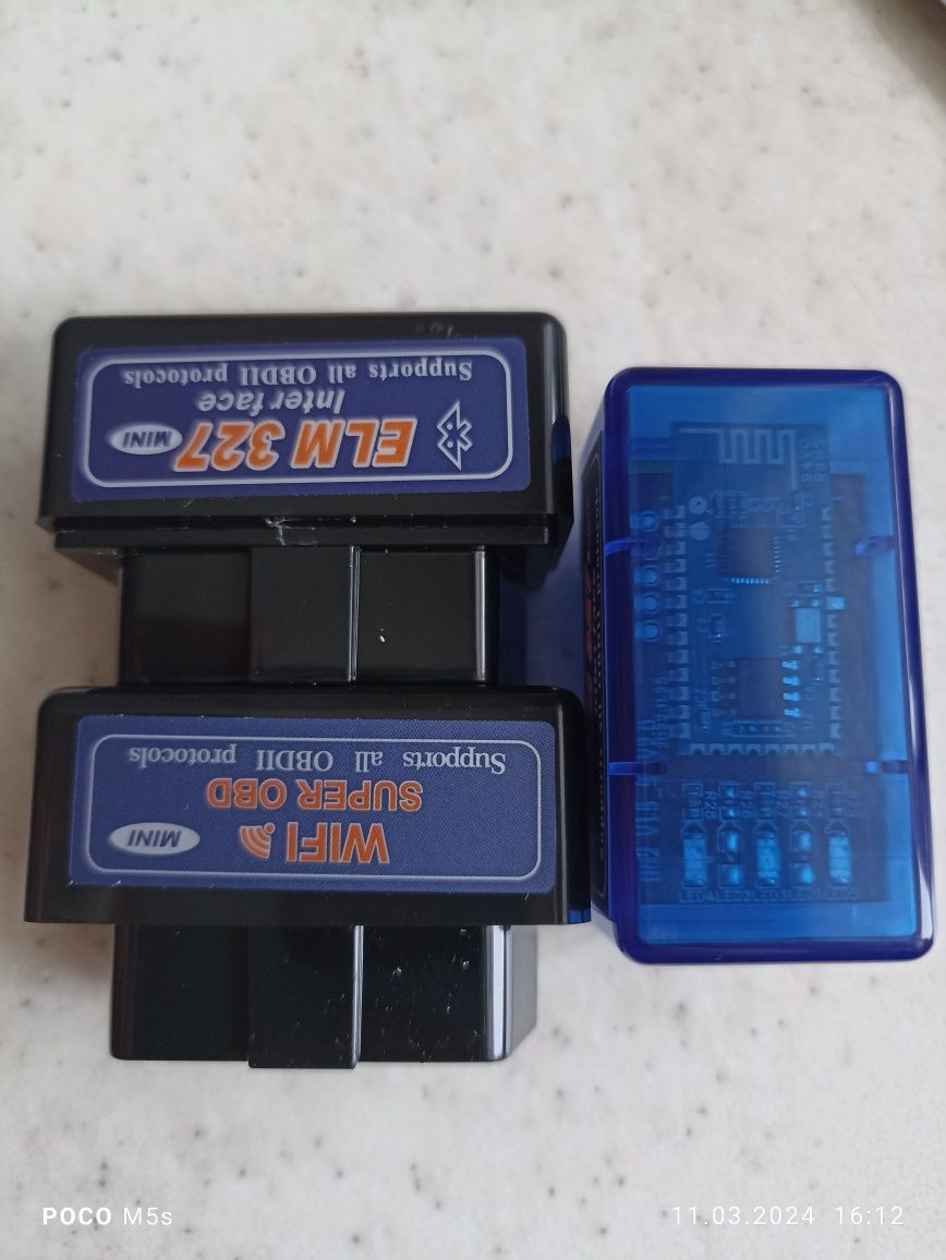 ELM 327 OBD II  v.1.5 bluetooth-wi-fi.двухплатный.