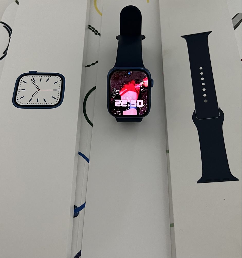 Смарт часы Apple Watch Series 7. 45 mm   Цвет тёмно синий