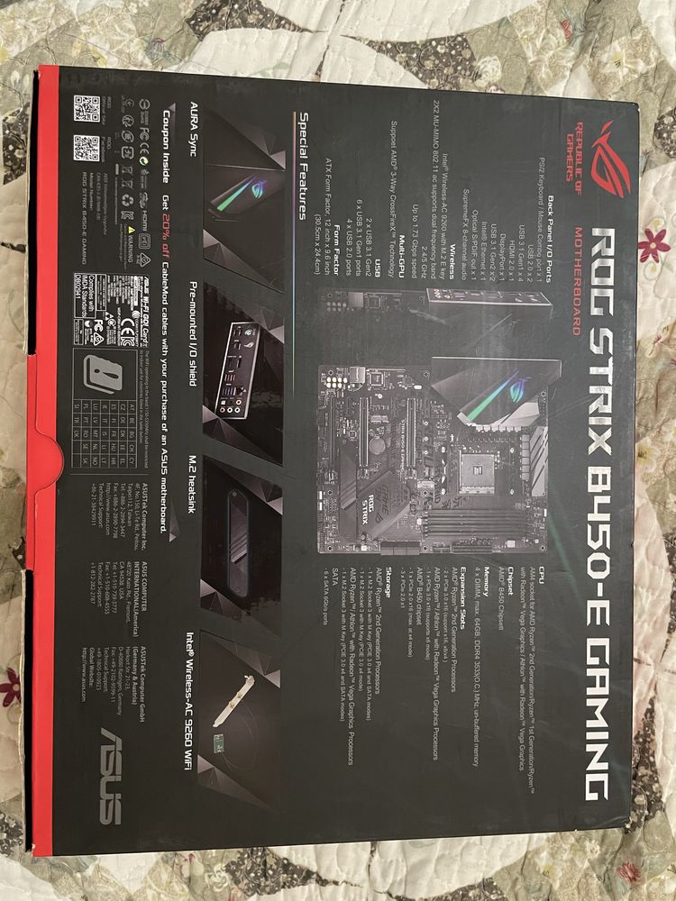 Asus rog strix b450-e gaming wifi материнская плата
