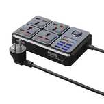 Удлинитель Moxom MX-ST17, 3M Black, 4 Розетки, 7 USB Fast Charging 20W