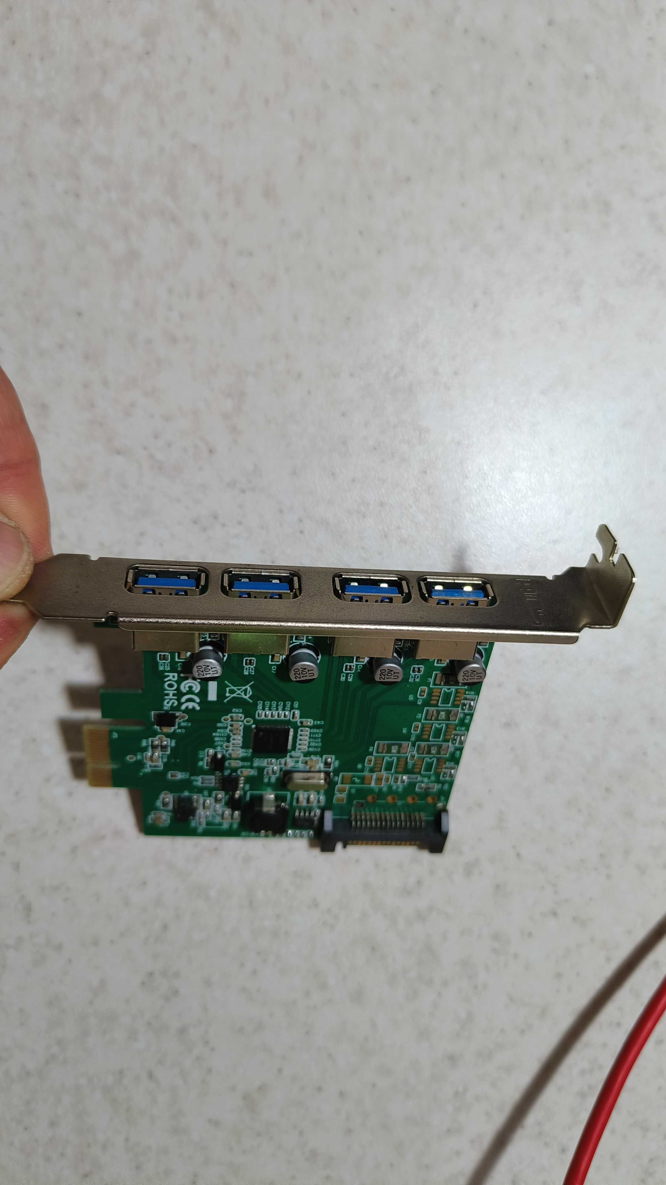 Плата расширения PCI-E x1 на USB 3.0 - 4 порта.