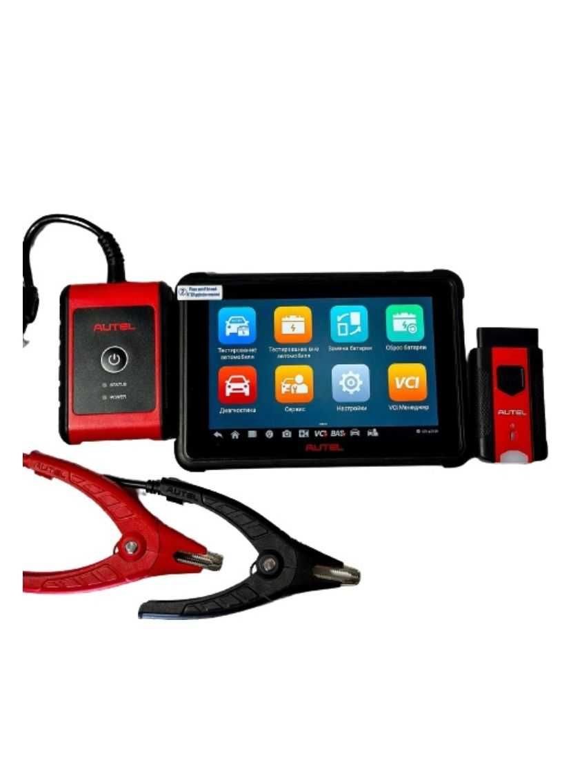 Автосканер и тестер аккумуляторов Autel MaxiBAS BT609 с переходниками