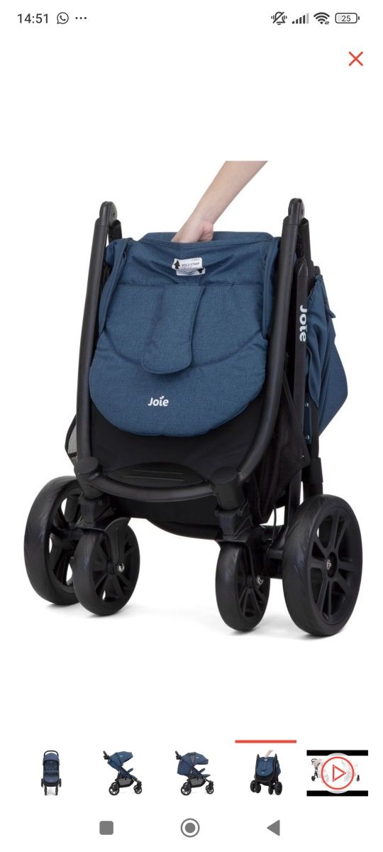 Коляска прогулочная Joie Litetrax 4, синий цвет