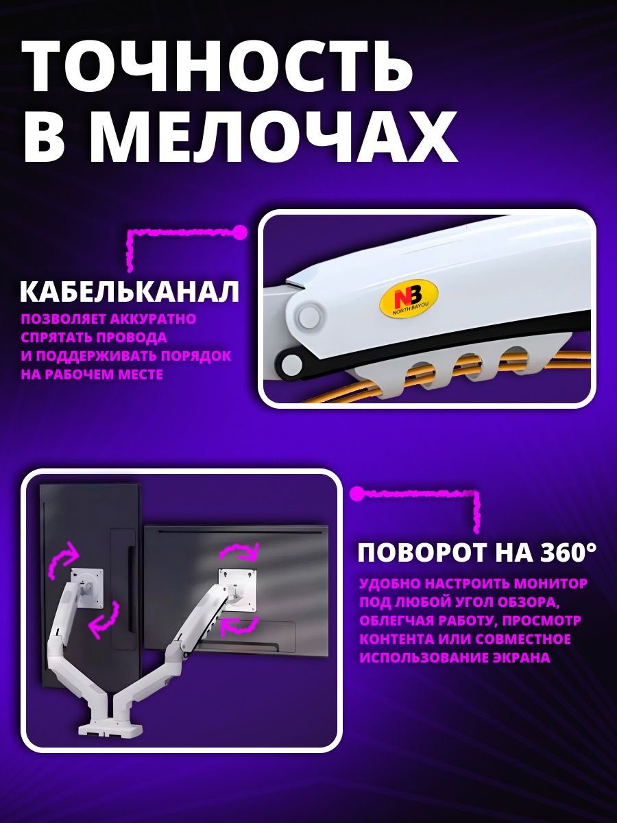 Кронштейн для двух мониторов