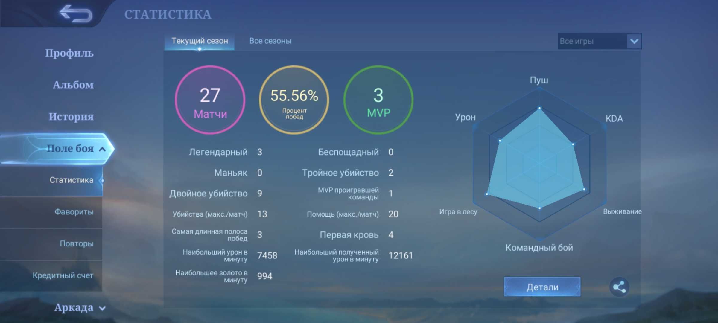 Аккаунт Mobile Legends