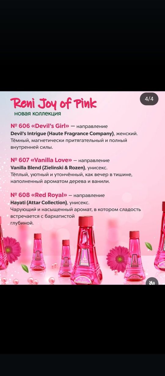 Духи на разлив. Компания Рени
