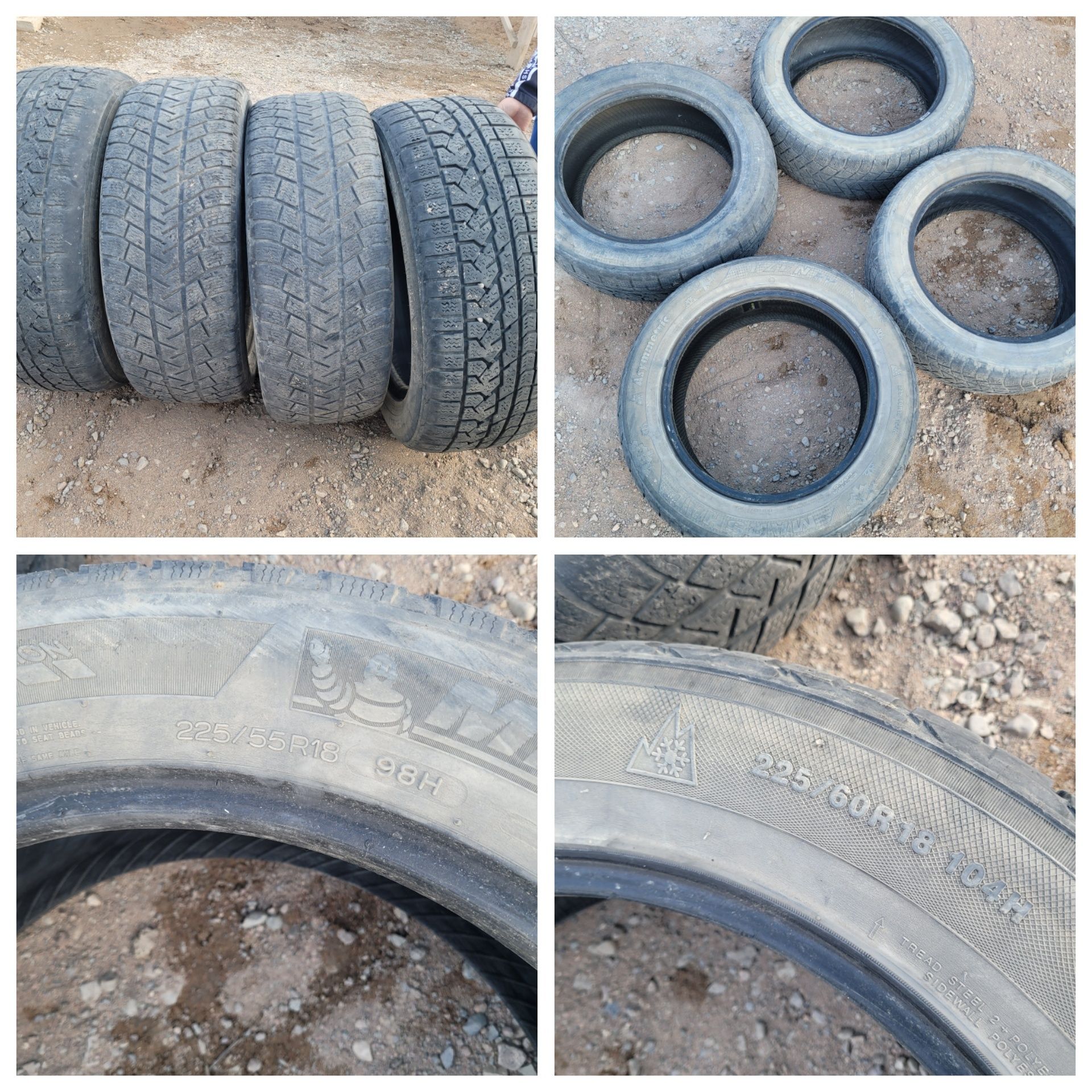 Продаётсяб/у шины. 225/60R18 104H- 2шт  225/55R18 98H-2 шт