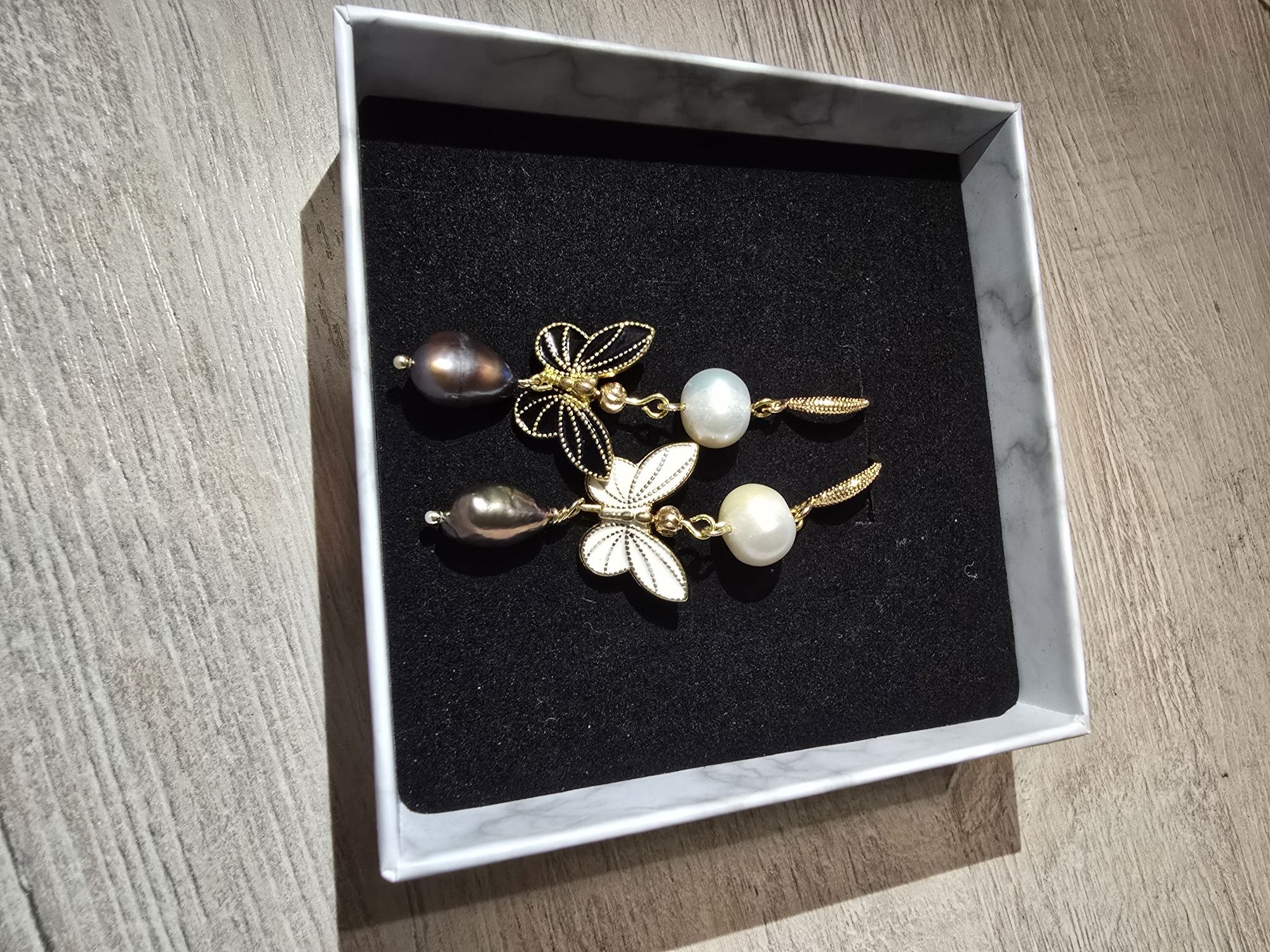 Серьги ручного изготовления из натурального жемчуга