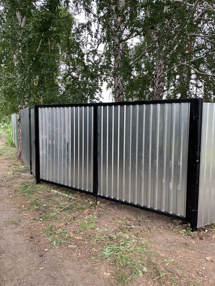 Забор, распашные и откатные ворота, калитка на дачу и в дом