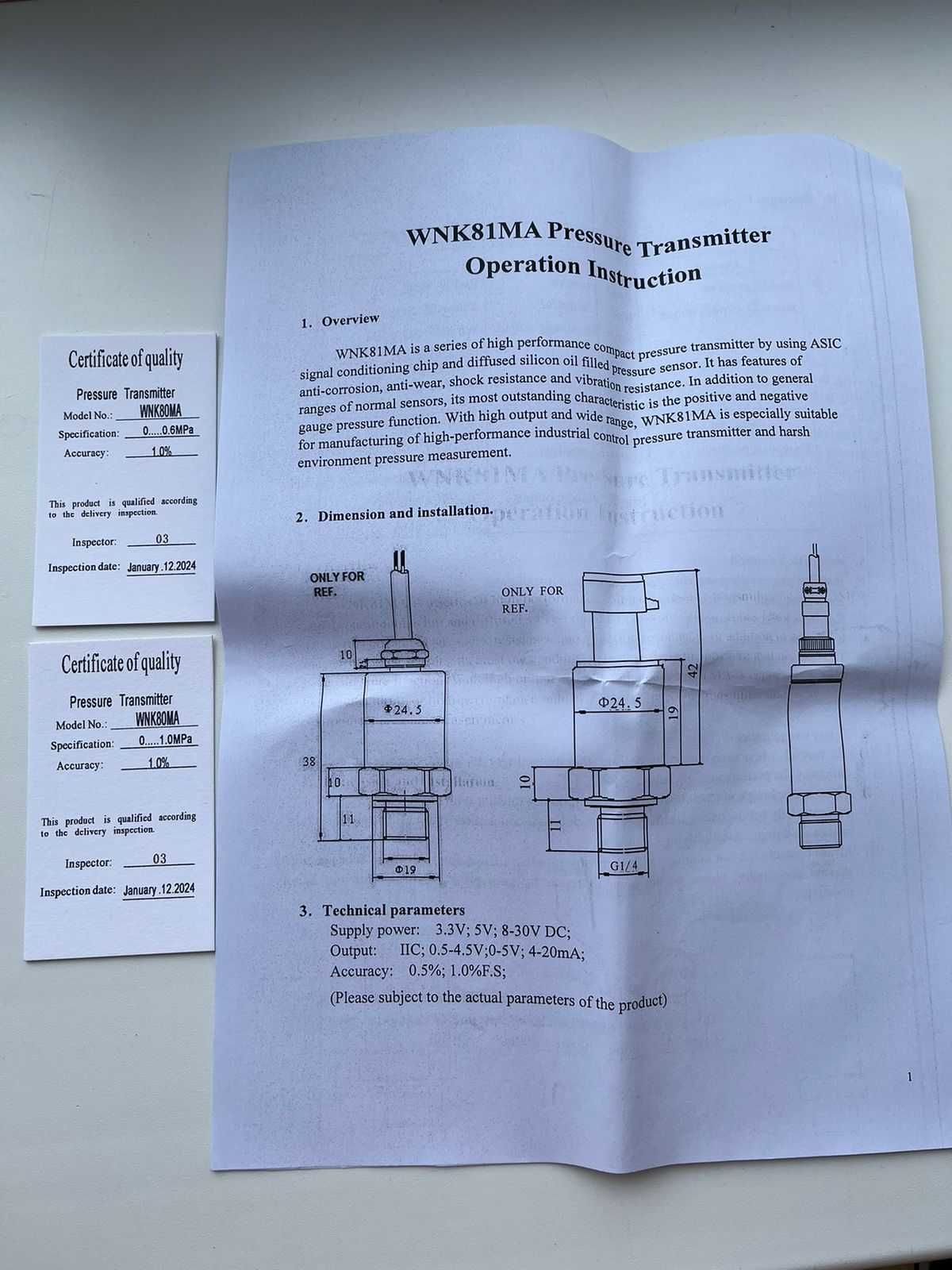 Продам датчики давления 4-20 мА