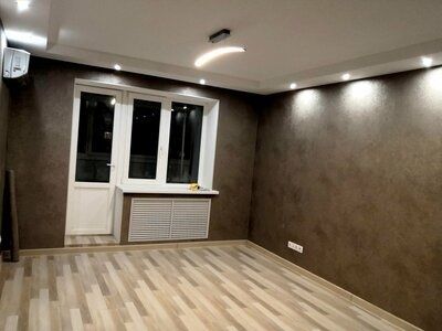 Настил OSB, линолеум, плинтус.Гипсокартон