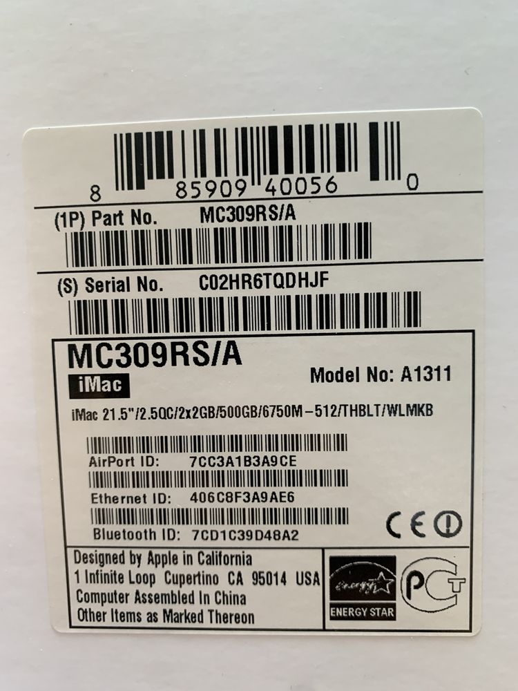 Imac a1311 i5/hd6750m