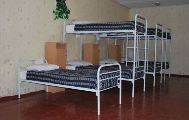 Двухъярусная металлическая кровать | Прочная, армейская