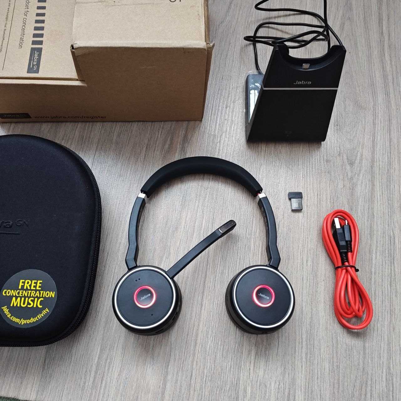 Новые наушники Jabra Evolve 75 + Зарядная База + USB адаптер Гарнитура
