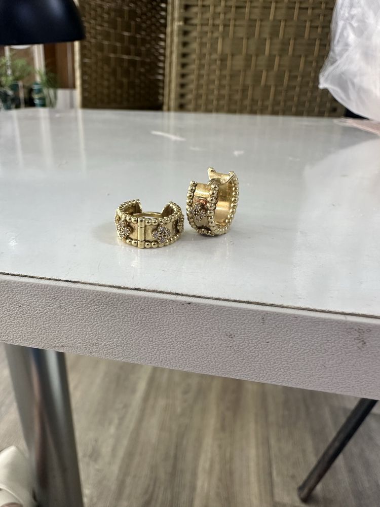 Серьги золотые 585 , литое , ван клиф,5,40 гр