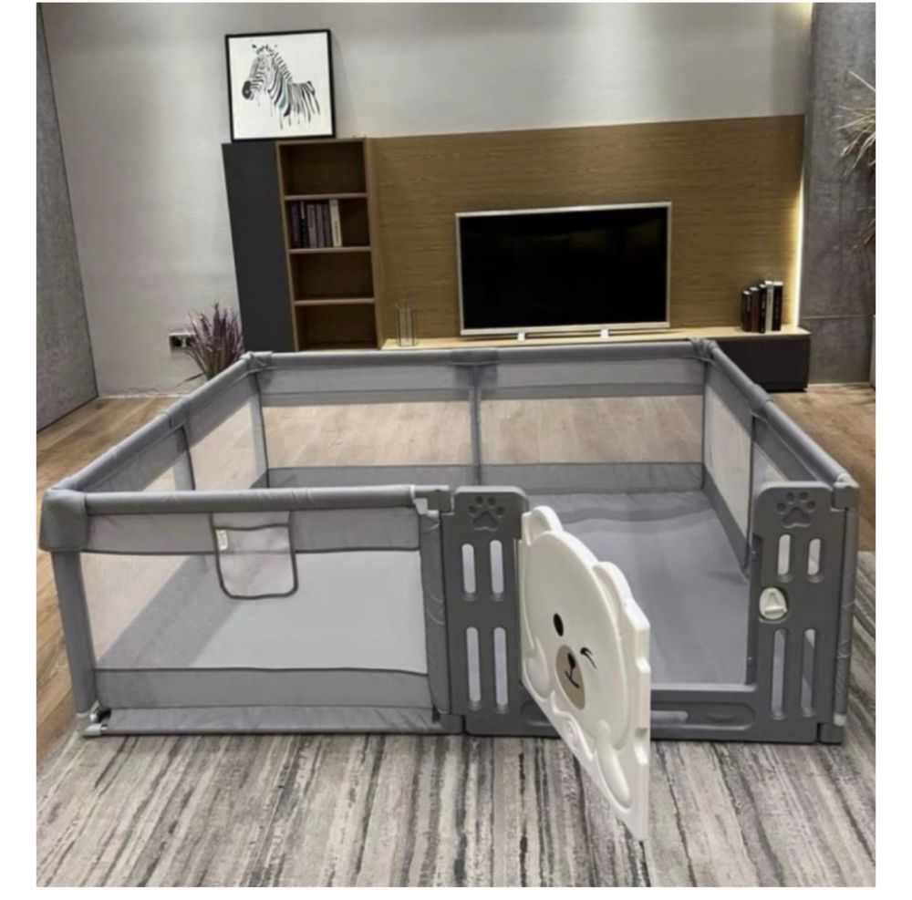 Игровой манеж 180x200x65 см, серый