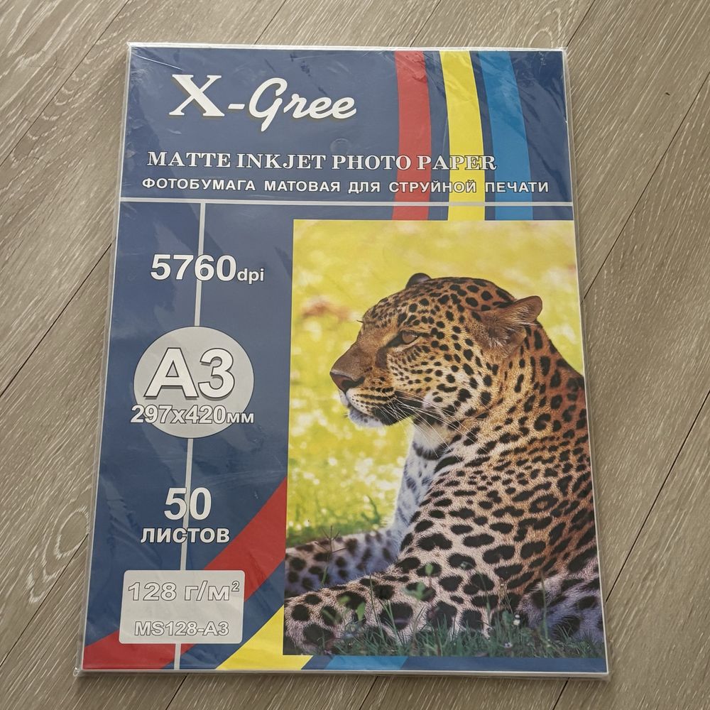 Матовая фотобумага X-Gree A3 — 50 листов, 128 г/м²