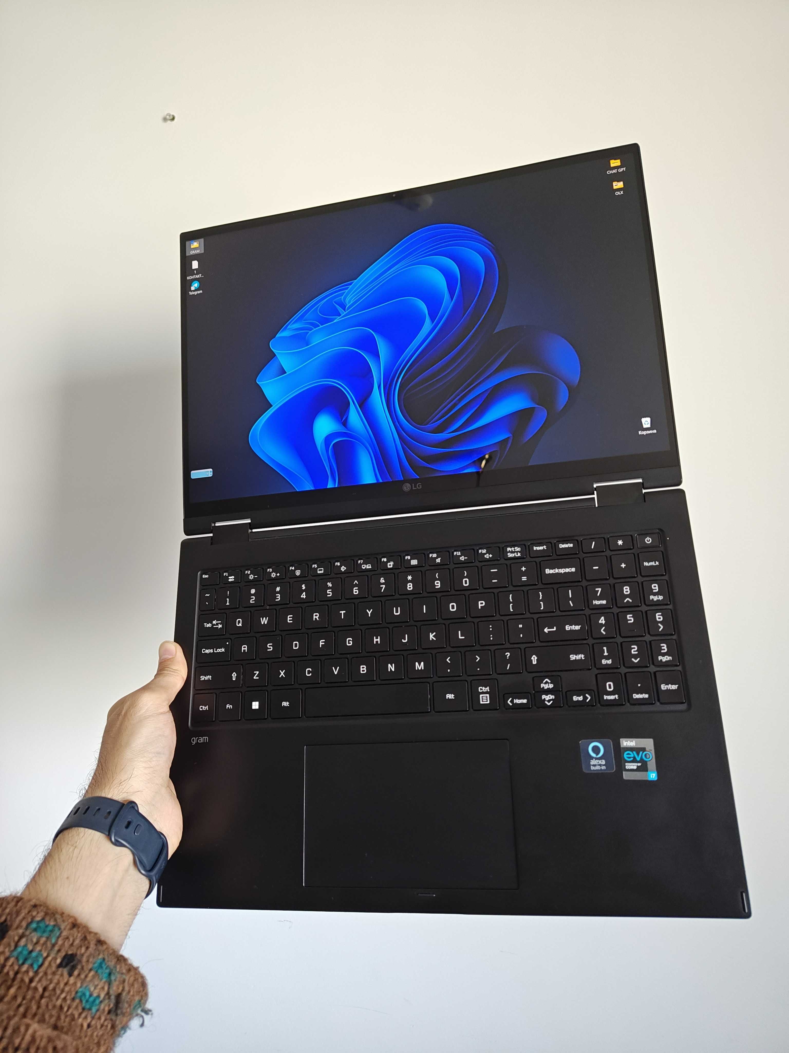 Сенсор LG GRAM 360 OLED 2K Ultra HD 512GB Core i7-11 ноутбук ультрабук