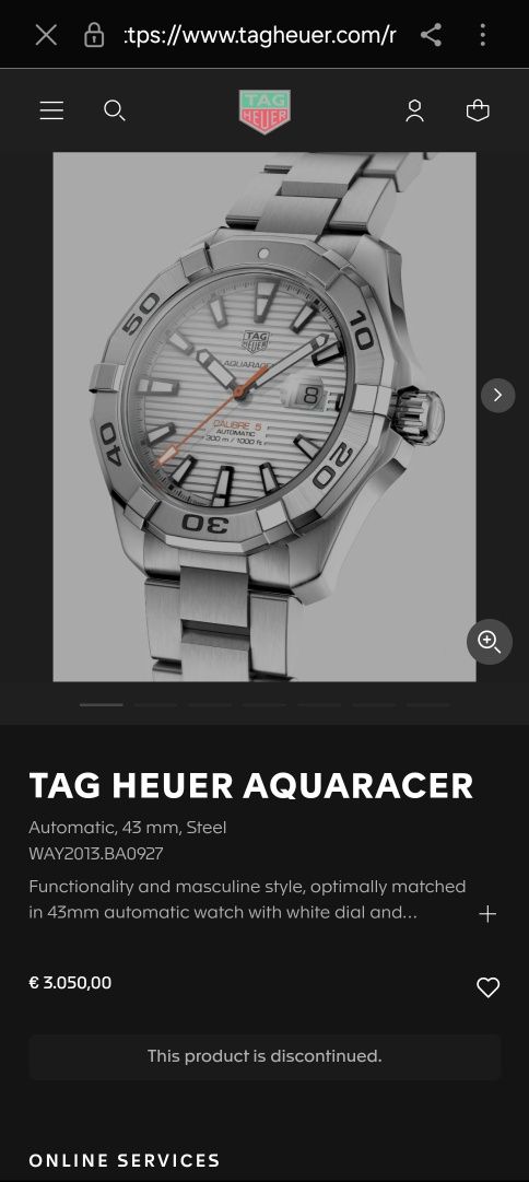 Продам или обменяю швейцарские часы tag heuer aquaracer automatic