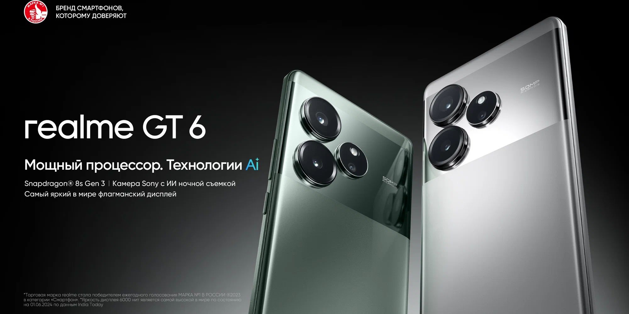 realme gt6 12.256 зеркальный серебристый