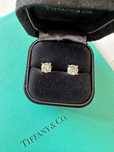 Серьги пусеты  Tiffany оригинал , платина